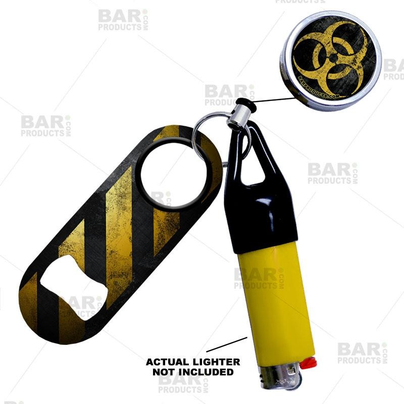 Retractable Reel, Mini Bottle Opener and Lighter Leash Clug SET – Hazard