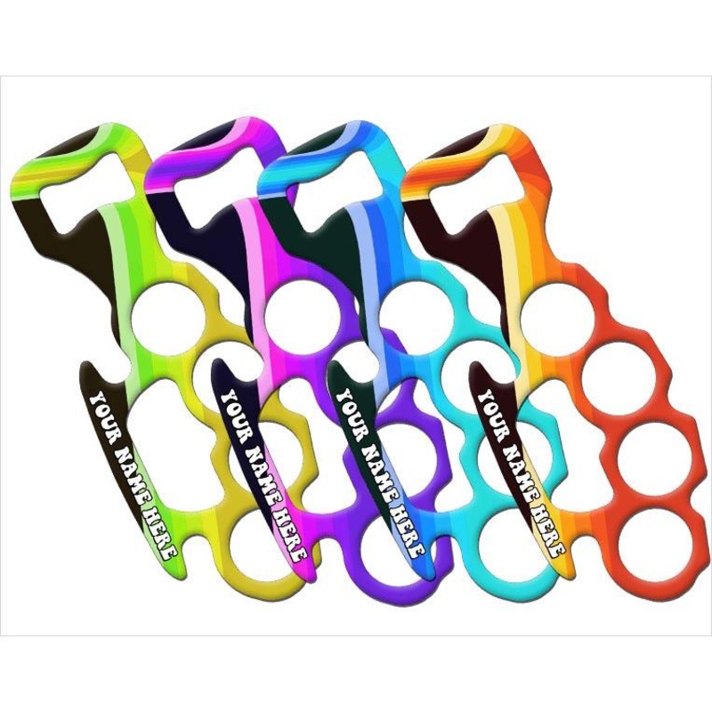 Retro Lines Knuckle Buster Bottle Opener – ADD YOUR NAME