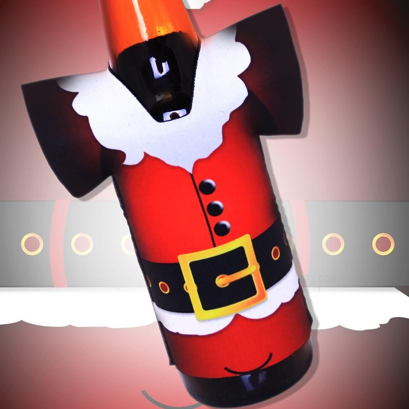 Santa Version 2 T-Shirt Style Bottle Cooler