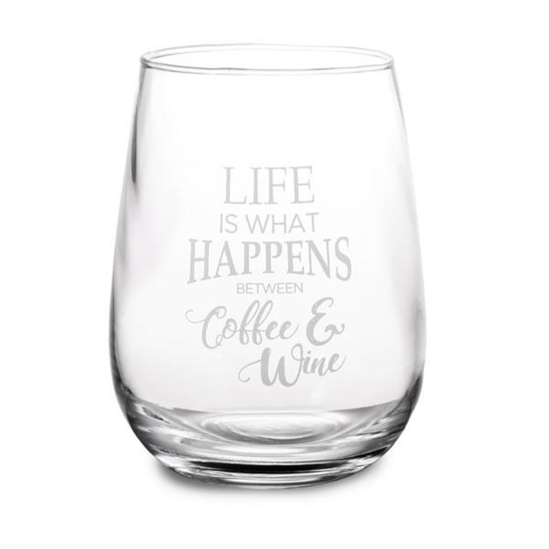Stemless Wine Glass – Life is What Happens…