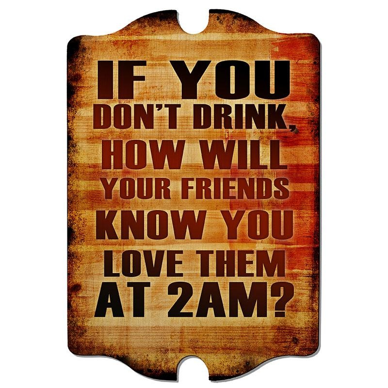 Tavern Shaped Wood Bar Sign – 2 AM