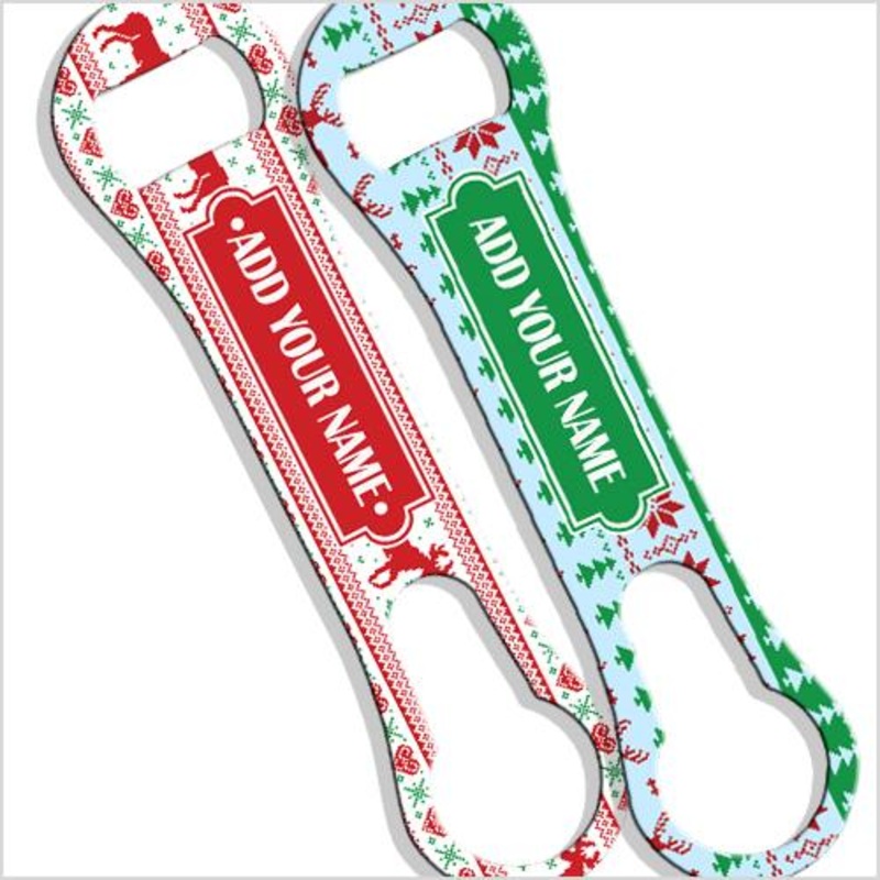 Ugly Christmas Sweater V-Rod Bottle Opener – ADD YOUR NAME