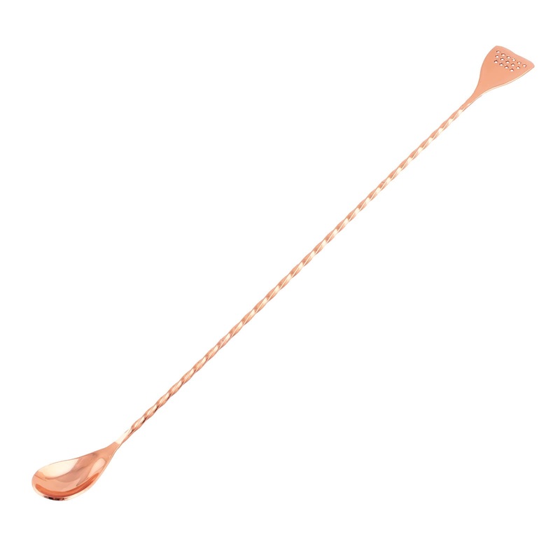 BarConic Bar Spoon with Strainer Tip – Copper Plated – 40cm