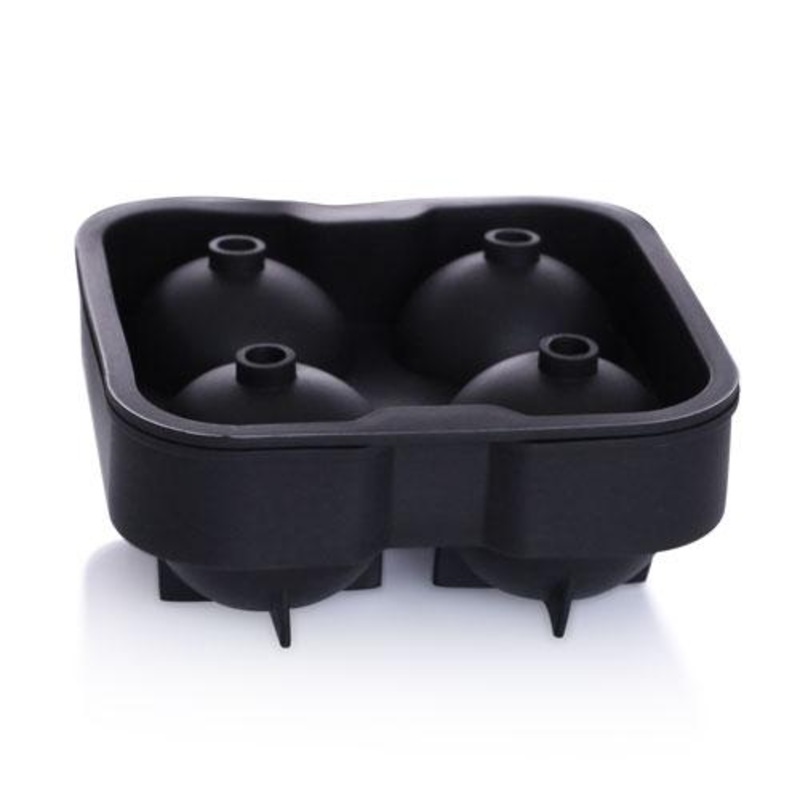 BarConic Silicone 4 Sphere Ice Mold – Black