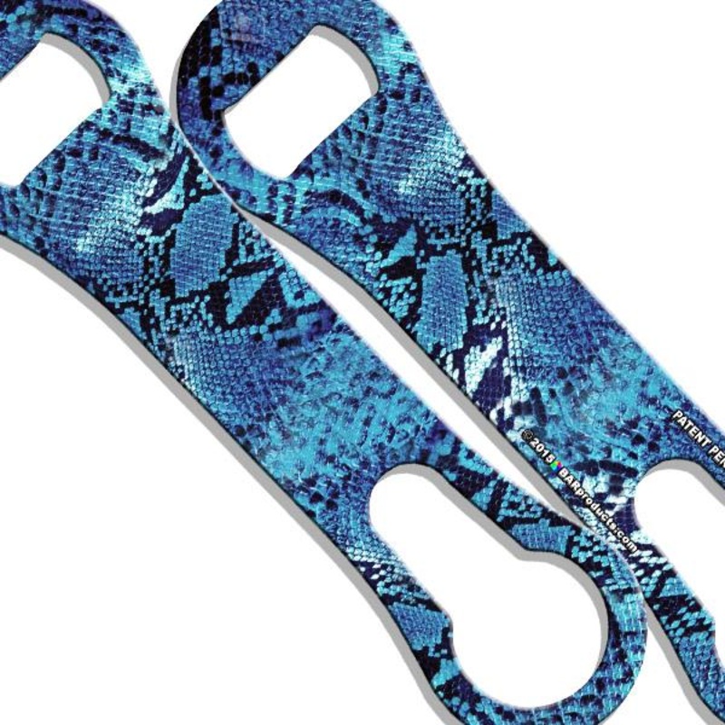 Blue Snakeskin V-Rod Bottle Opener