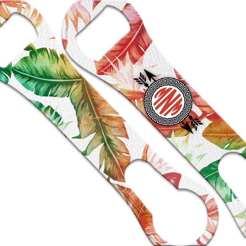 Colorful Palms – Monogram V-Rod Bottle Opener