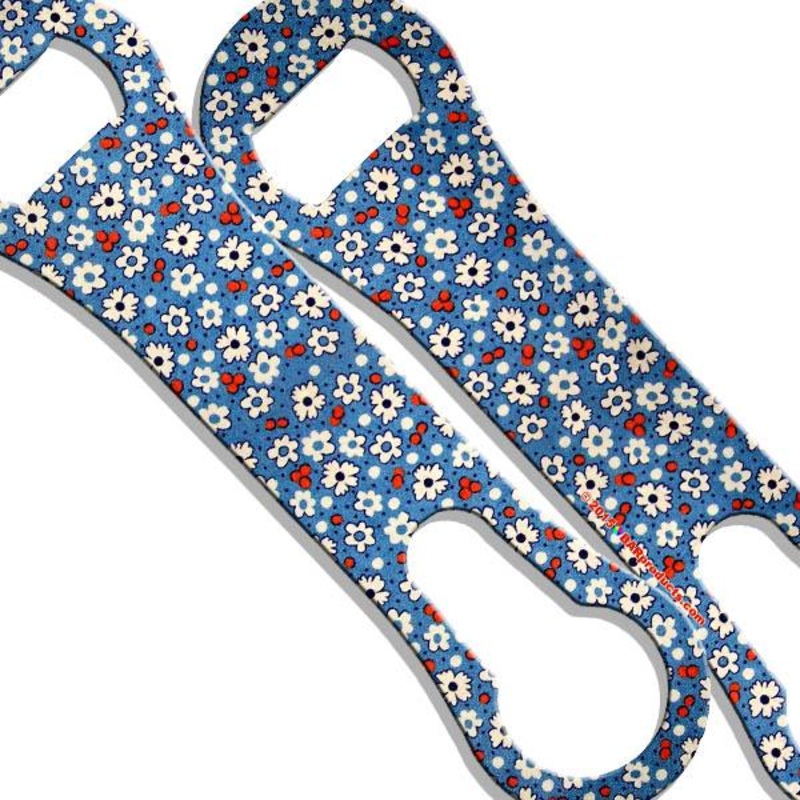 Denim Floral V-Rod Bottle Opener