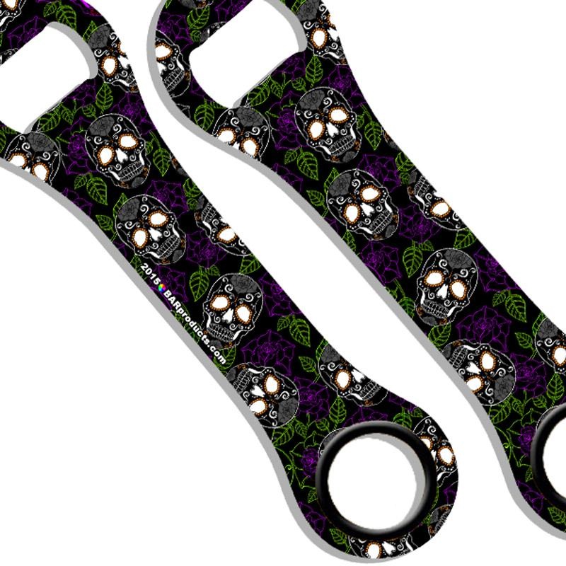 Floral Skulls Dog Bone Bottle Opener