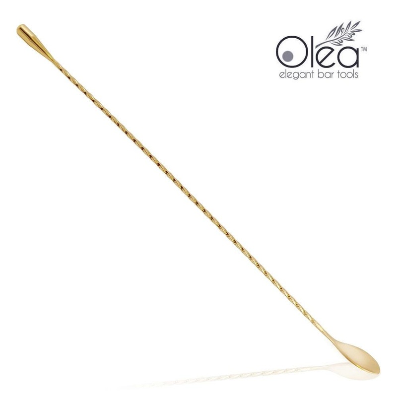 Olea Bar Spoon – Gold Plated with Weighted Tip (40cm)