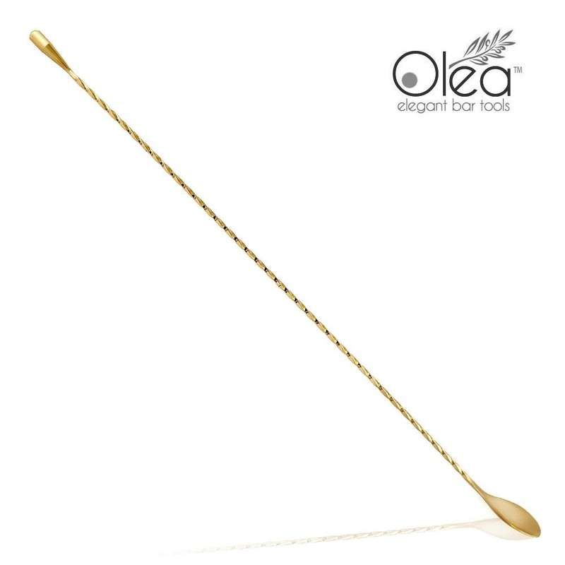 Olea Bar Spoon – Gold Plated with Weighted Tip (50cm)