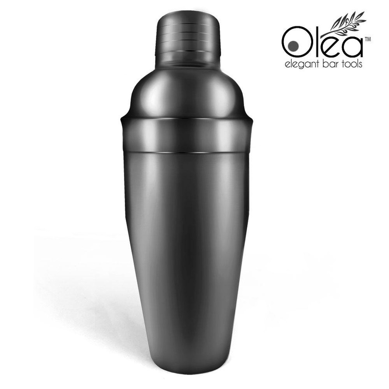 Olea Gunmetal Plated 3-Piece Cocktail Shaker Deluxe – 24 ounce