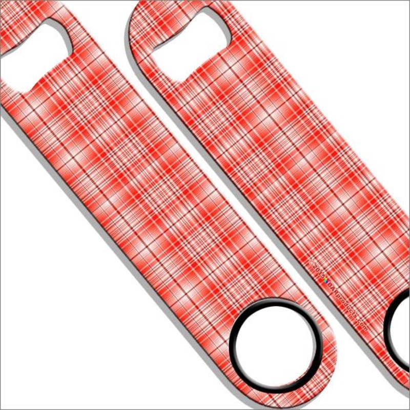 Orange Plaid Speed Bottle Opener