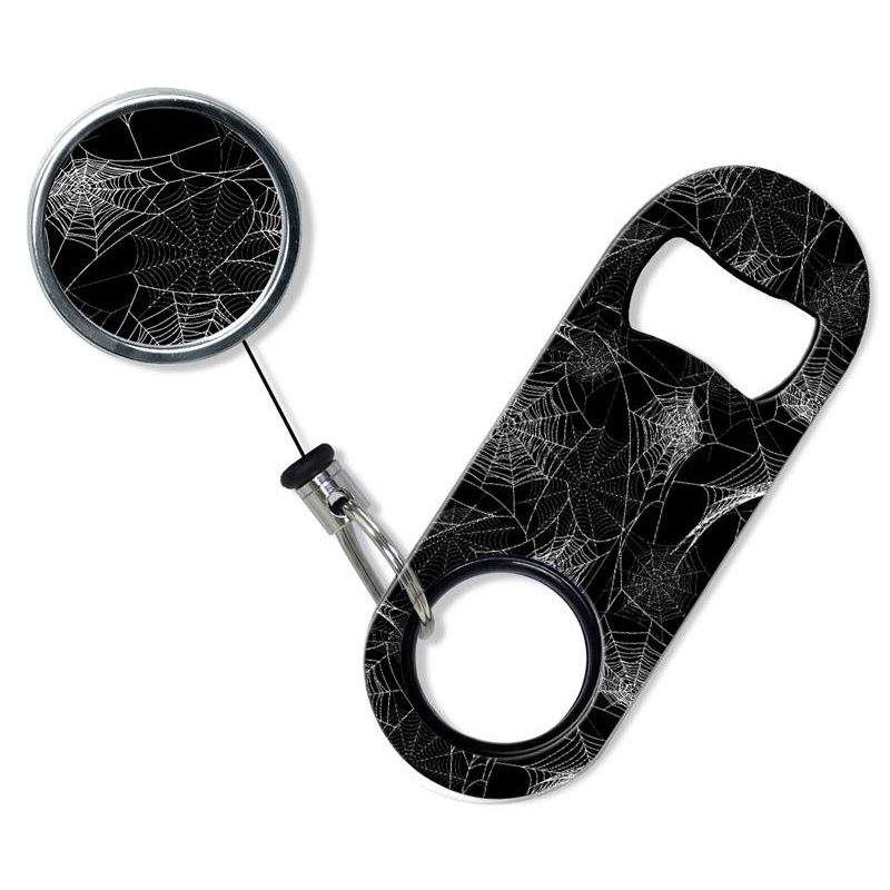 Spider Web Mini Bottle Opener with Retractable Reel