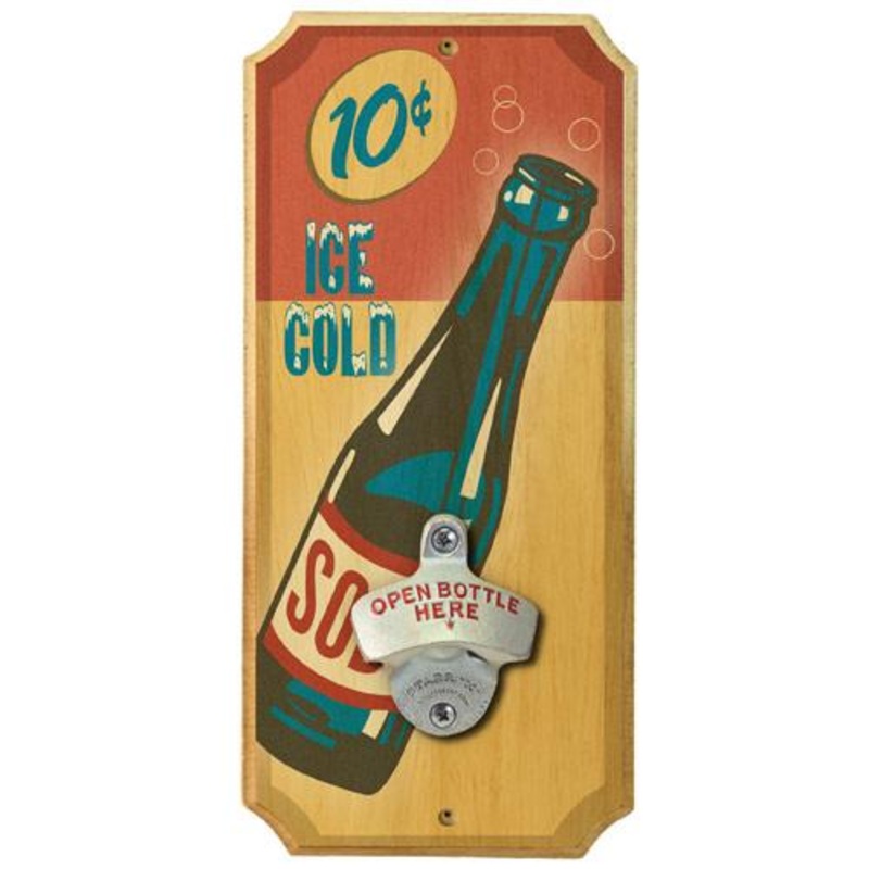 Vintage Soda – Wall Mounted Wood Plaque Bottle Opener