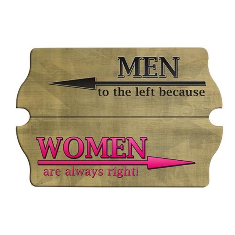 Wood Bar Sign Tavern-Shaped – Women are Always Right
