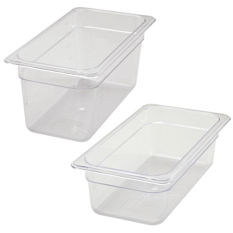 1/3 Size Clear Polycarbonate / Poly-Ware Food Pan (Various Sizes)