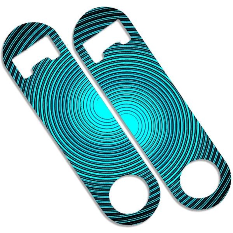 Add Your Name – Skinny Mini Bottle Opener – Blue Swirl
