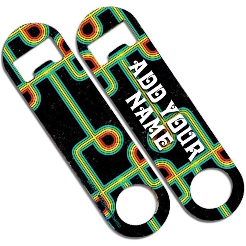 Add Your Name – Skinny Mini Bottle Opener – Dark Retro