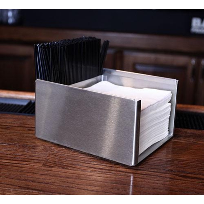 BarConic 3.5 Tall Square Stainless Steel Napkin Holder