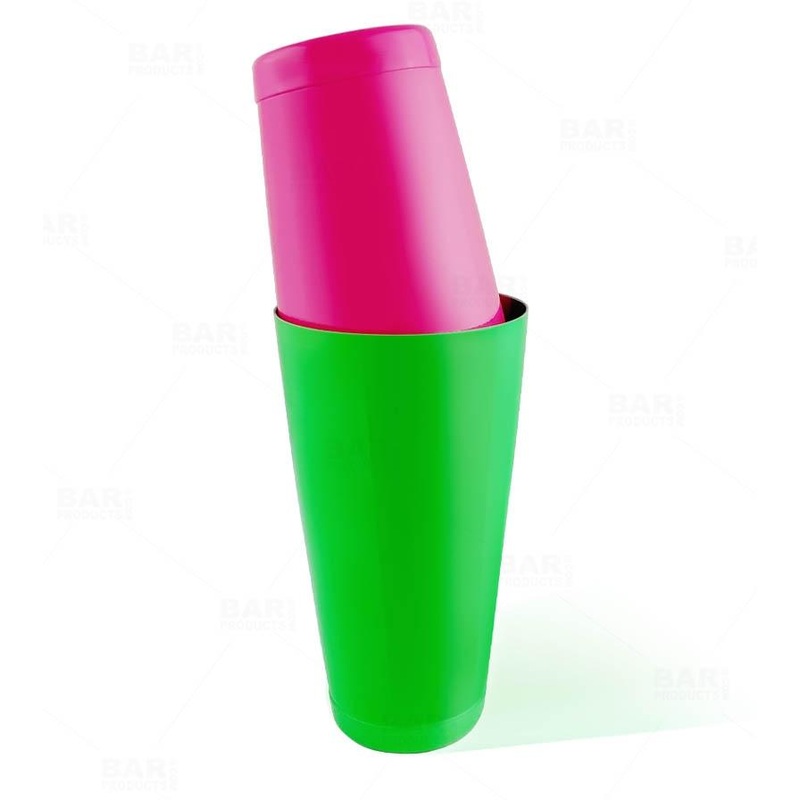 BarConic Cocktail Shaker Set – Neon Green / Neon Pink – 8oz / 18oz Weighted Tins