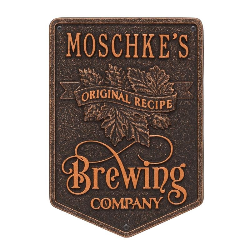 Cast Aluminum Plaque – Brewing Company Original Recipe Design – CUSTOMIZABLE