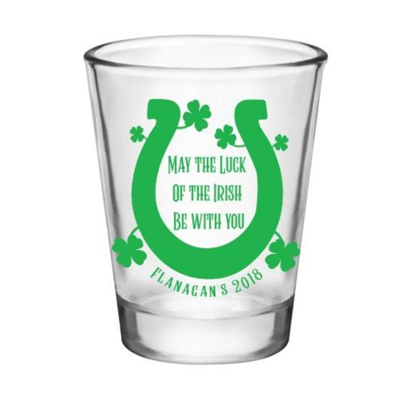 CUSTOMIZABLE Clear Shot Glass – Luck of the Irish – 1.75oz