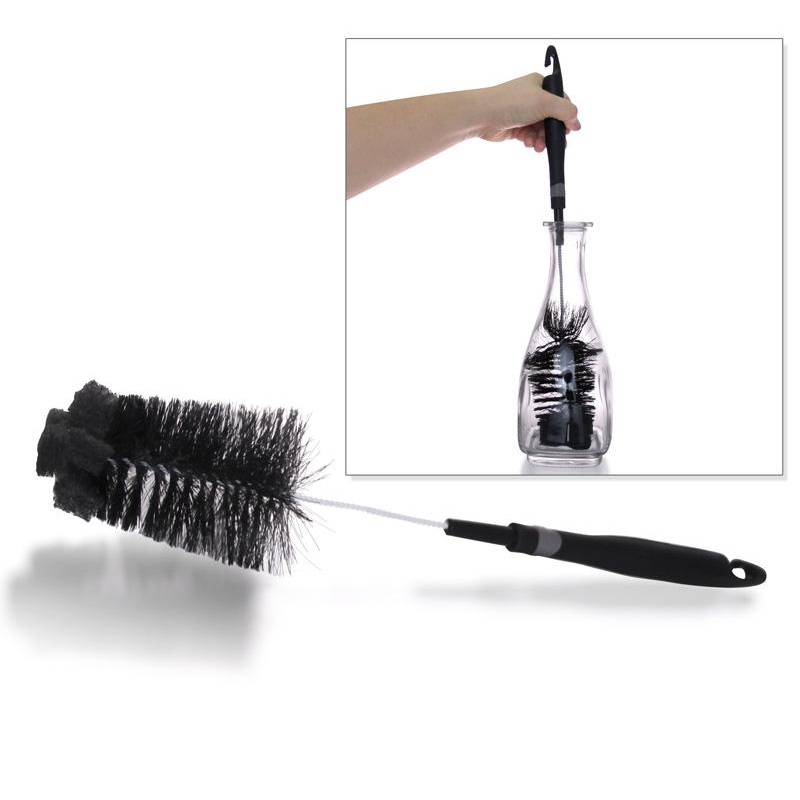 Decanter Cleaning Brush with soft polyester bristles and foam tip
