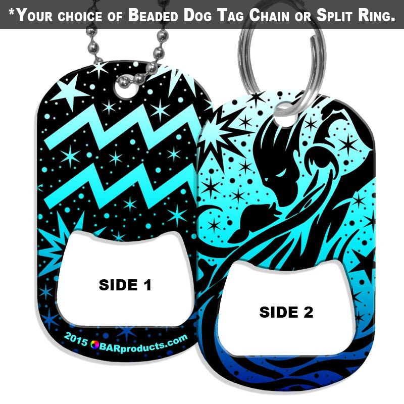 Dog Tag Bottle Opener – Zodiac Sign – Aquarius