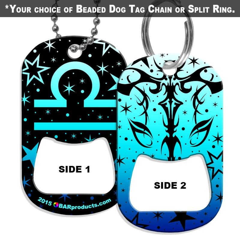 Dog Tag Bottle Opener – Zodiac Sign – Libra
