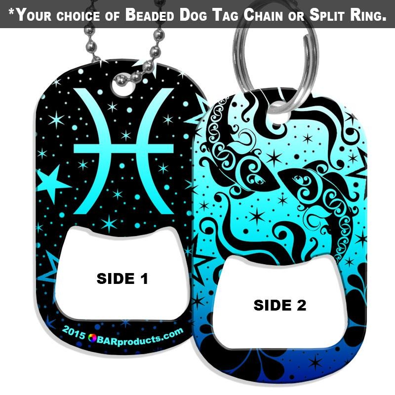 Dog Tag Bottle Opener – Zodiac Sign – Pisces