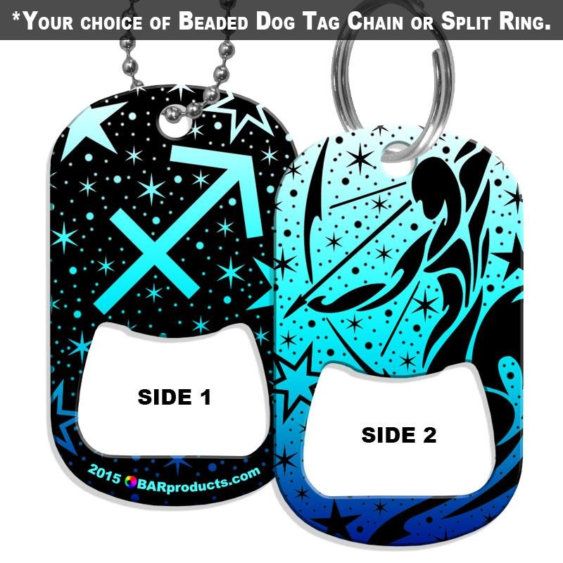 Dog Tag Bottle Opener – Zodiac Sign – Sagittarius
