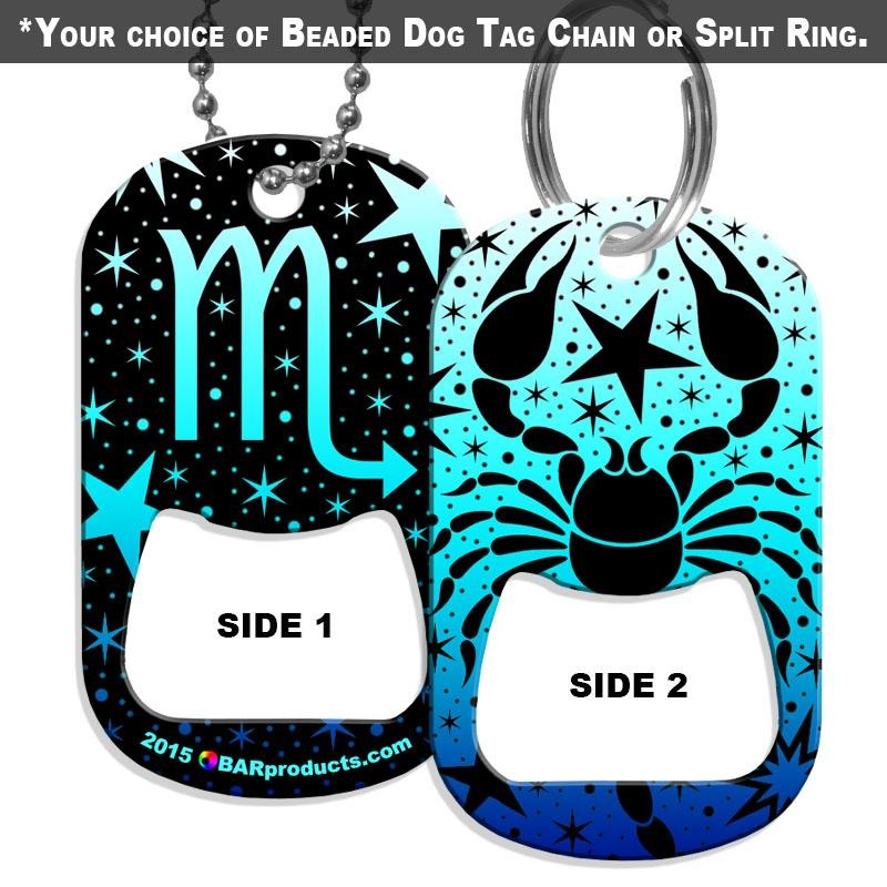 Dog Tag Bottle Opener – Zodiac Sign – Scorpio