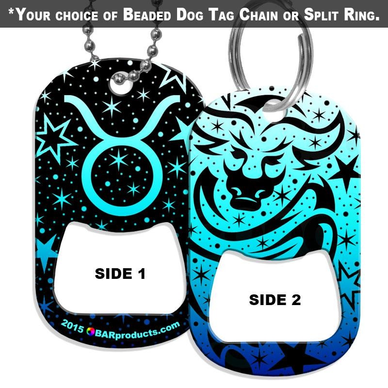 Dog Tag Bottle Opener – Zodiac Sign – Taurus