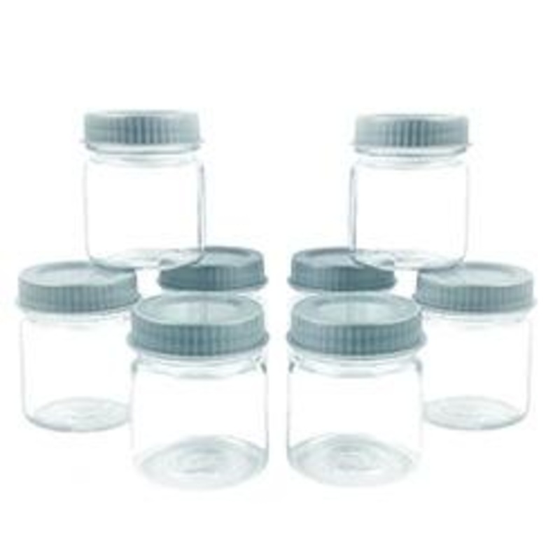 Mini Mason Jars – w/ Lids – Plastic 2.5 oz. – Pack of 8