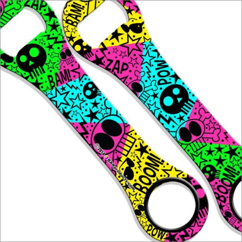 Retro Pop Skulls Kolorcoat Dog Bone Bottle Opener