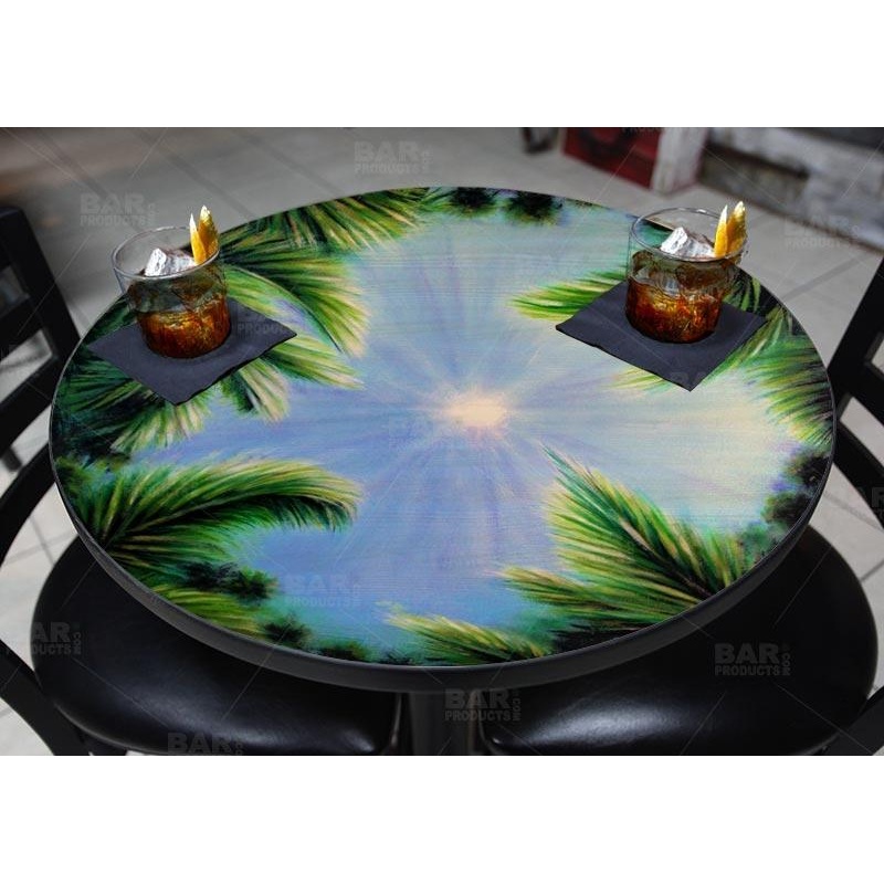 Round Wooden Table Top – Two Sizes Available – Sky and Trees
