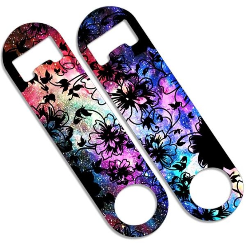 Skinny Mini Bottle Opener – Space Flowers – CUSTOMIZABLE