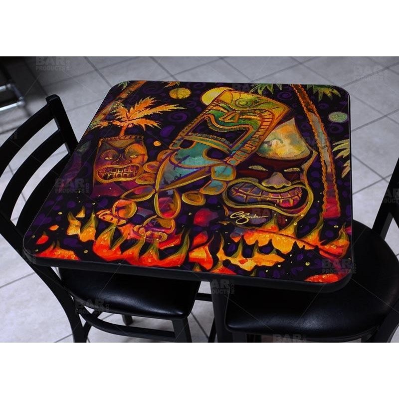 Square Wooden Table Top – Two Sizes Available – Tiki Fire Night