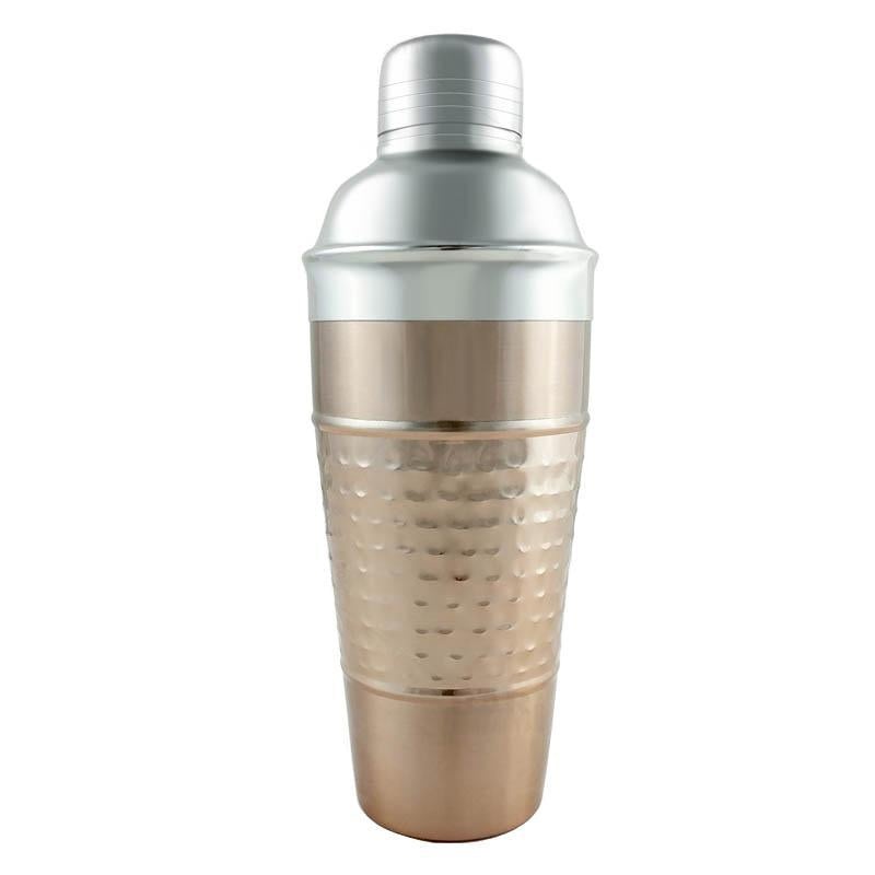 Cocktail Shaker – 3 piece Hammered Copper / Stainless Steel – 28 ounce