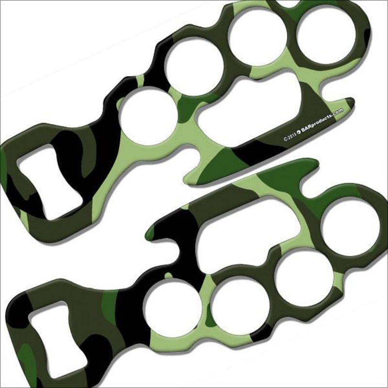 Green Camo Kolorcoat Knuckle Buster Bottle Opener