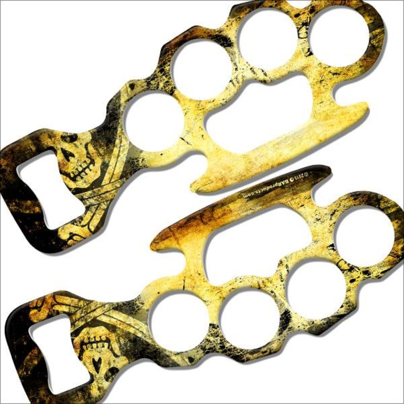 Grunge Skulls – Gold Kolorcoat Knuckle Buster Bottle Opener