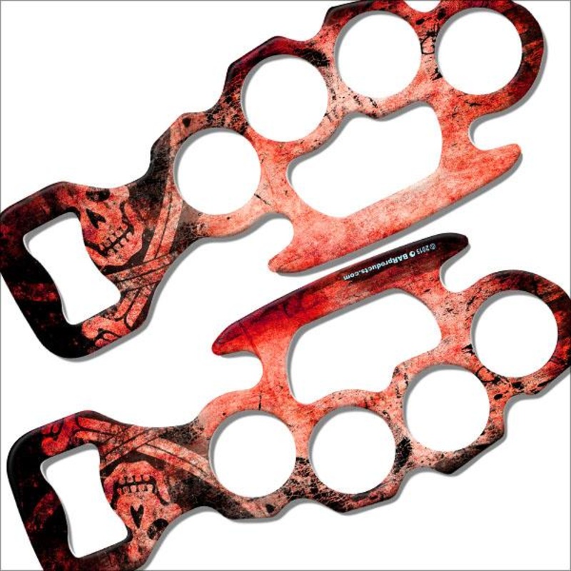 Grunge Skulls – Red Kolorcoat Knuckle Buster Bottle Opener