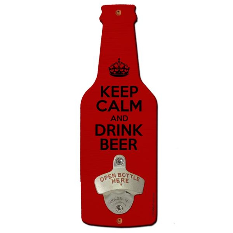 Keep Calm- Beer Shaped Wall Bottle Opener