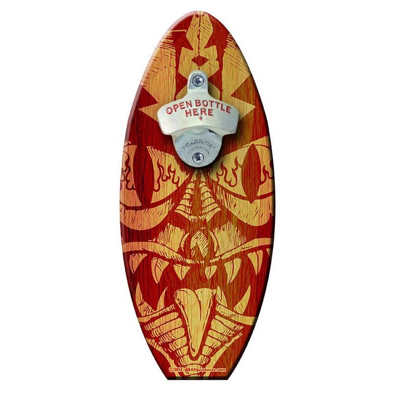 Mean Tiki – Wooden Surfboard Wall Mounted Bottle Opener