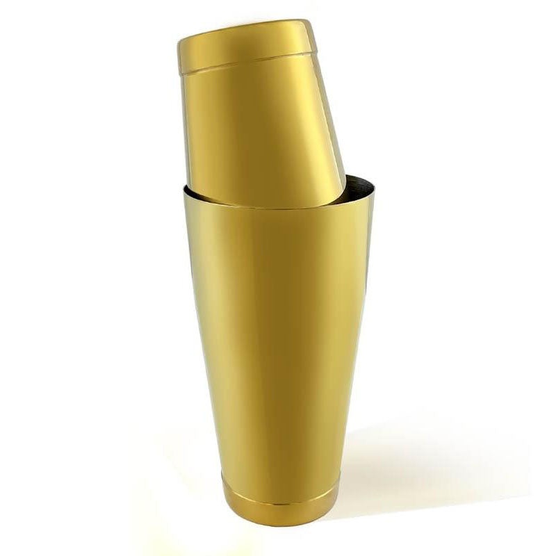 Olea Gold Plated Cocktail Shaker Set – 2 Piece – 28 and 16 ounce Tins