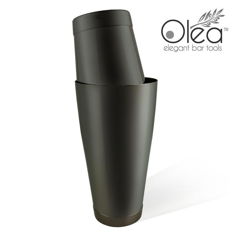 Olea Gunmetal Black Cocktail Shaker Set – 2 Piece – 28 and 16 ounce Tins