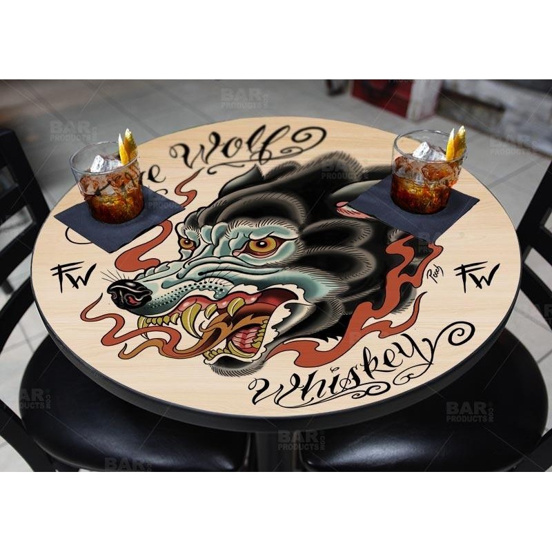 Round Wooden Table Top – Two Sizes Available – Fire Wolf Whiskey