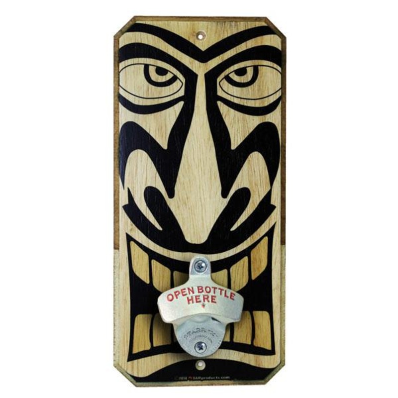 TIKI – Wood Plaque Wall Mounted Bottle Opener