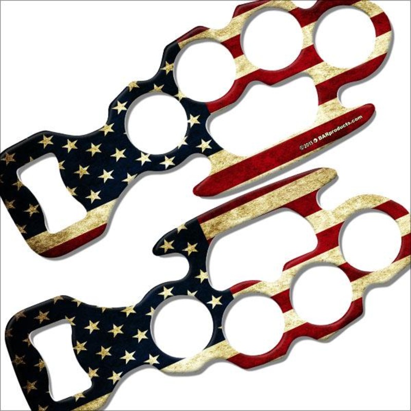 U.S. Flag Kolorcoat Knuckle Buster Bottle Opener