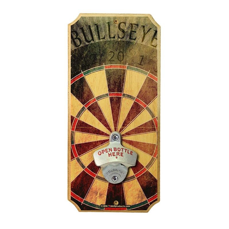 Bullseye – Wall Mounted Wood Plaque Bottle Opener